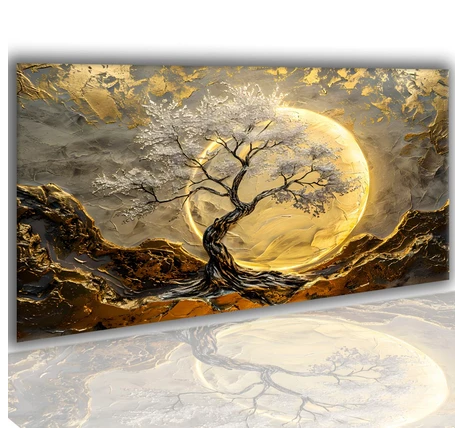 Quadro Lua arvore eclipse - Estilo Celestial